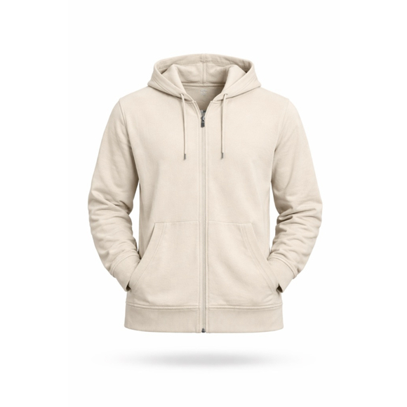 Right of Way Other - Right of Way Men’s Full Zip Hoodie Jacket Beige Athleisure Lightweight Sz M